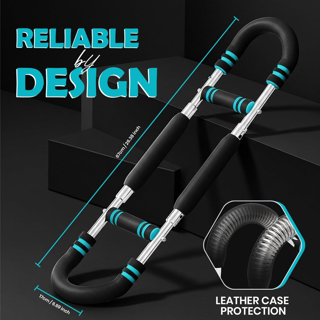 Twister Arm Trainer for Men – Adjustable Resistance 40-140lb – Ergonomic 27° Chest & Biceps Workout Bar – Portable & Detachable Home Gym Fitness Equipment