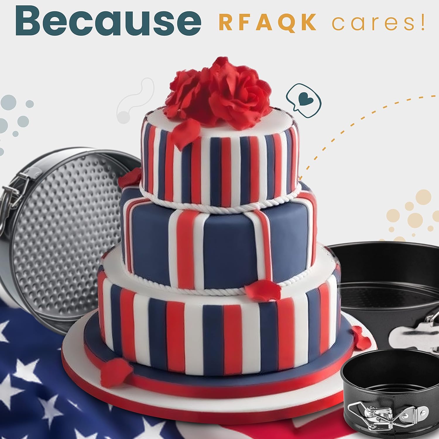 Springform Pan Set of 3 - Non-Stick Leakproof Round Cake Pans (6", 8", 10") with 90 Pcs Parchment Paper Liners and Bonus Ebook - Perfect for Cheesecakes, Baking, and More!"