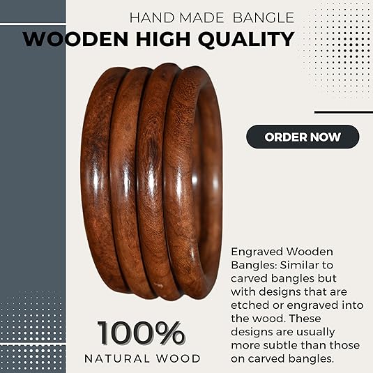 Handmade Artisan Bangles - Stylish Natural Wooden Designs