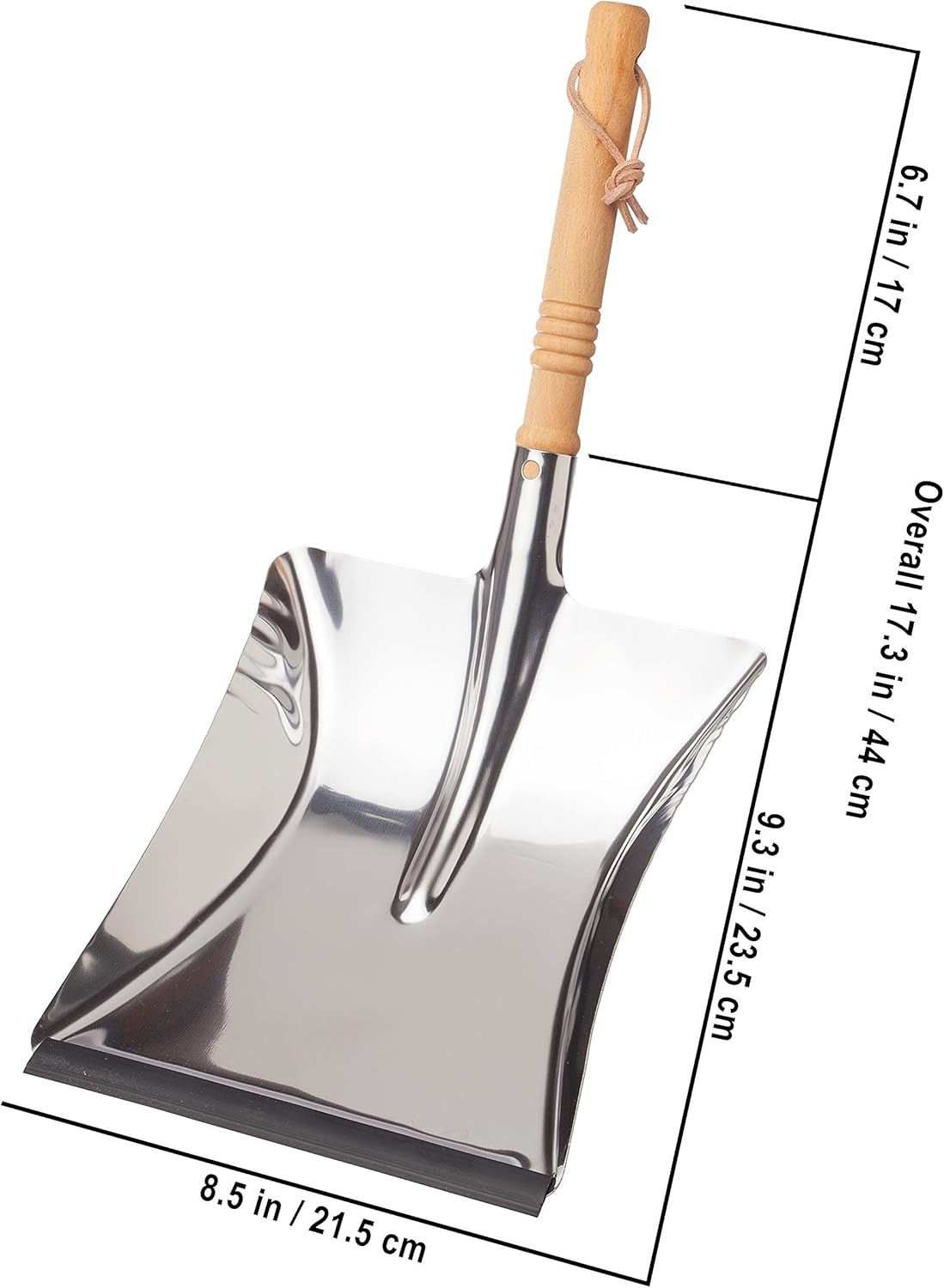 Horsehair Fiber Hand Brush and Dust Pan Set - Wooden Broom and Dustpan Set for Home - Outdoor Dust Pan and Brush - Oiled Beechwood Handles - Large Capacity Stainless Steel Dust Pan