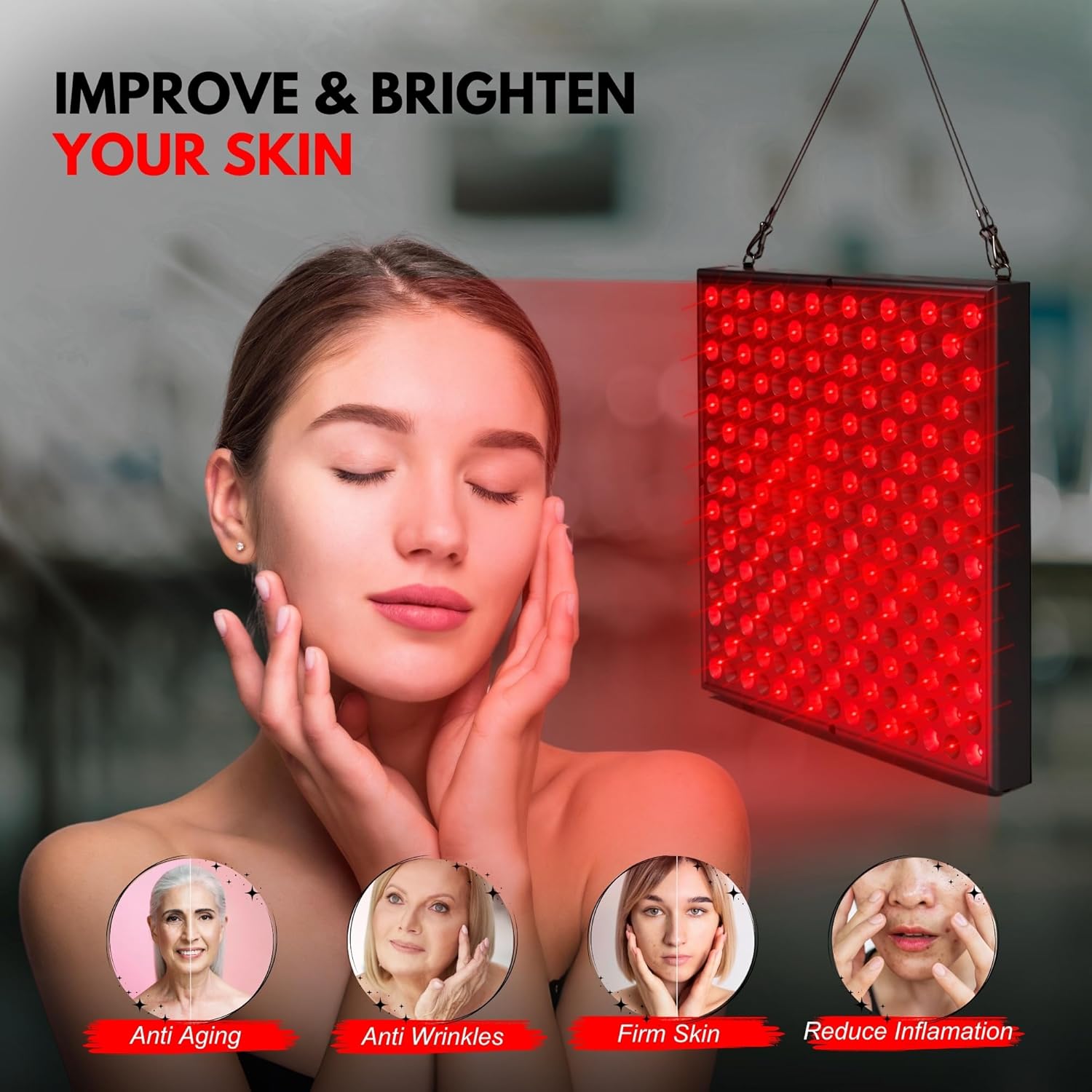 LED Infrared Red Light Therapy Device for Body | 45W High-Powered 660nm LED & 850nm Near Red Light Therapy Panel Combo - Muscle Pain Relief, Skin Rejuvenation