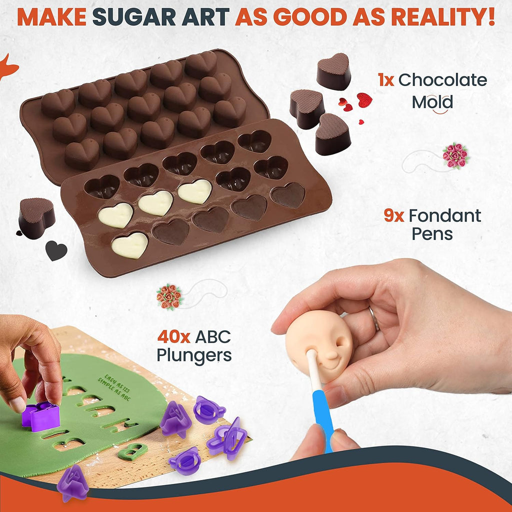 700PCs Cake Decorating Kit with Baking Supplies - Cake Turntable for Decorating with Baking Pans, Leveler, 24 Numbered Piping Tips, 2 Spatulas, Fondant Tools, Video Course, Pattern Chart & More