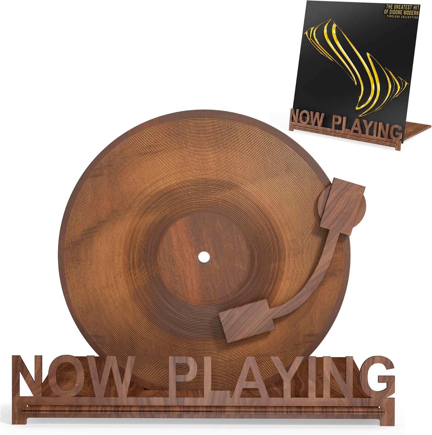 Now Playing Vinyl Record Holder | Wooden Vinyl Record Storage Stands for Albums Display | Now Spinning Accessories Rack Wood - Record