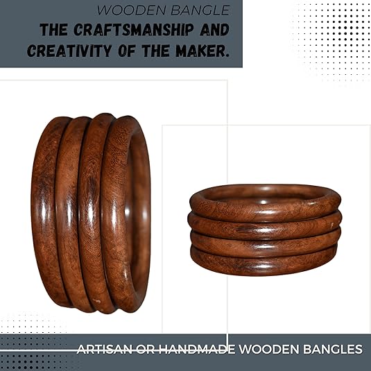 Handmade Artisan Bangles - Stylish Natural Wooden Designs