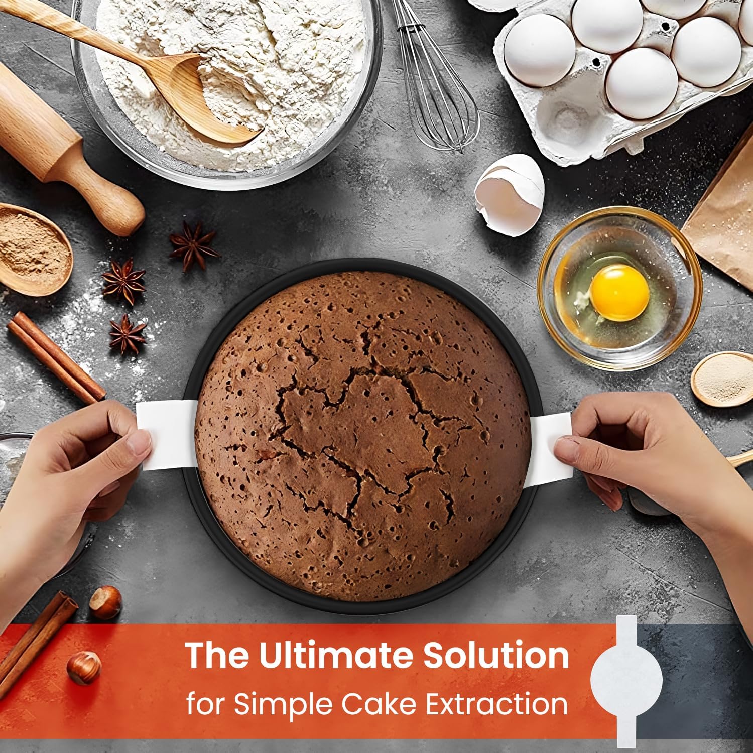 9-Inch Round Cakes Pan Set of 2 with 40 Pieces Parchment Paper Rounds, Nonstick Baking Cake Pans Sets for Baking