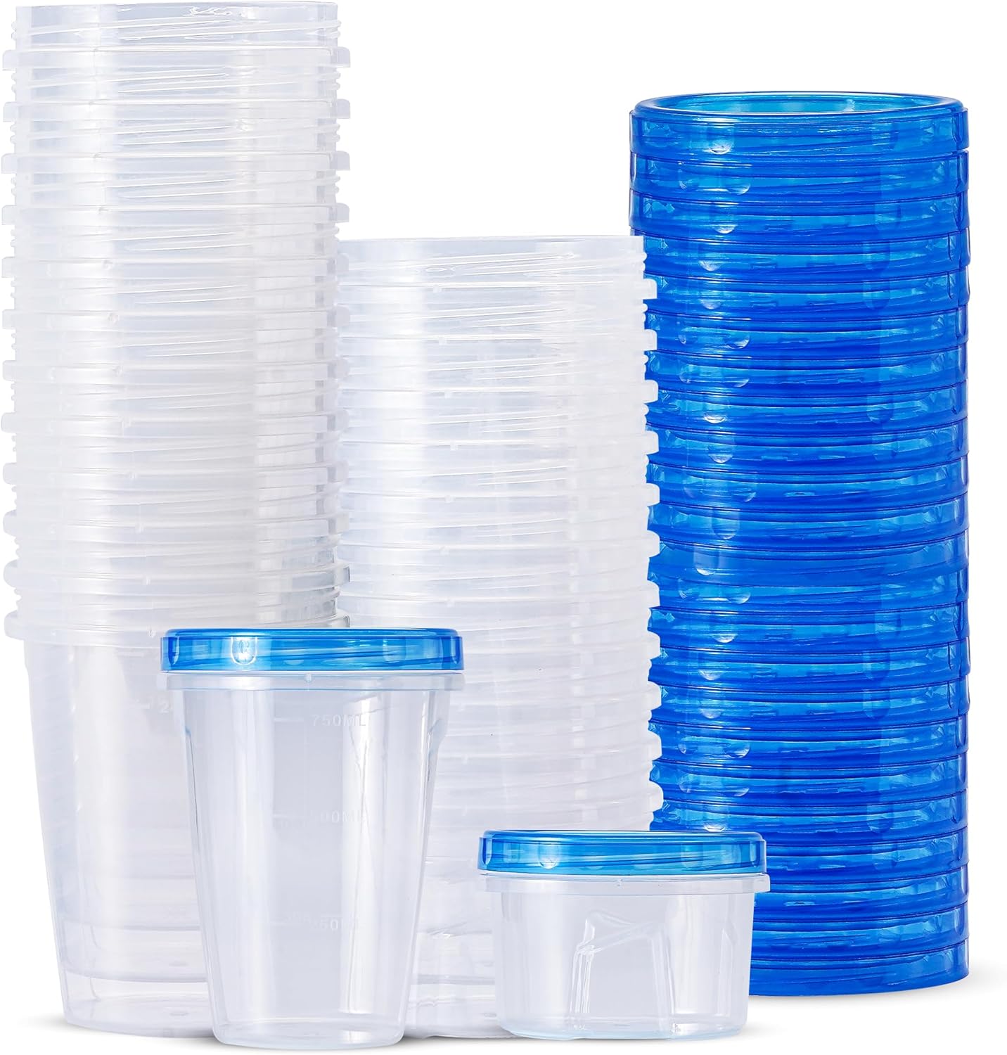 24 pcs Freezer Storage Containers with Lids-(16OZ) 12 Food Storage Containers with 12 Twist Top-Deli Container for Soup-Reusable Plastic Box for Lunch, Gym, Travel