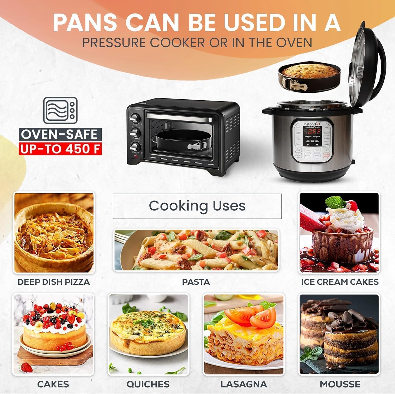100pcs Cake Pan Sets for Baking + Cake Decorating Supplies: 3 Non-Stick Springform Pans Set (4, 7, 9 inches), Icing Tips, Cake Leveler – Multi-functional Leak-Proof CheeseCake Pan & eBook