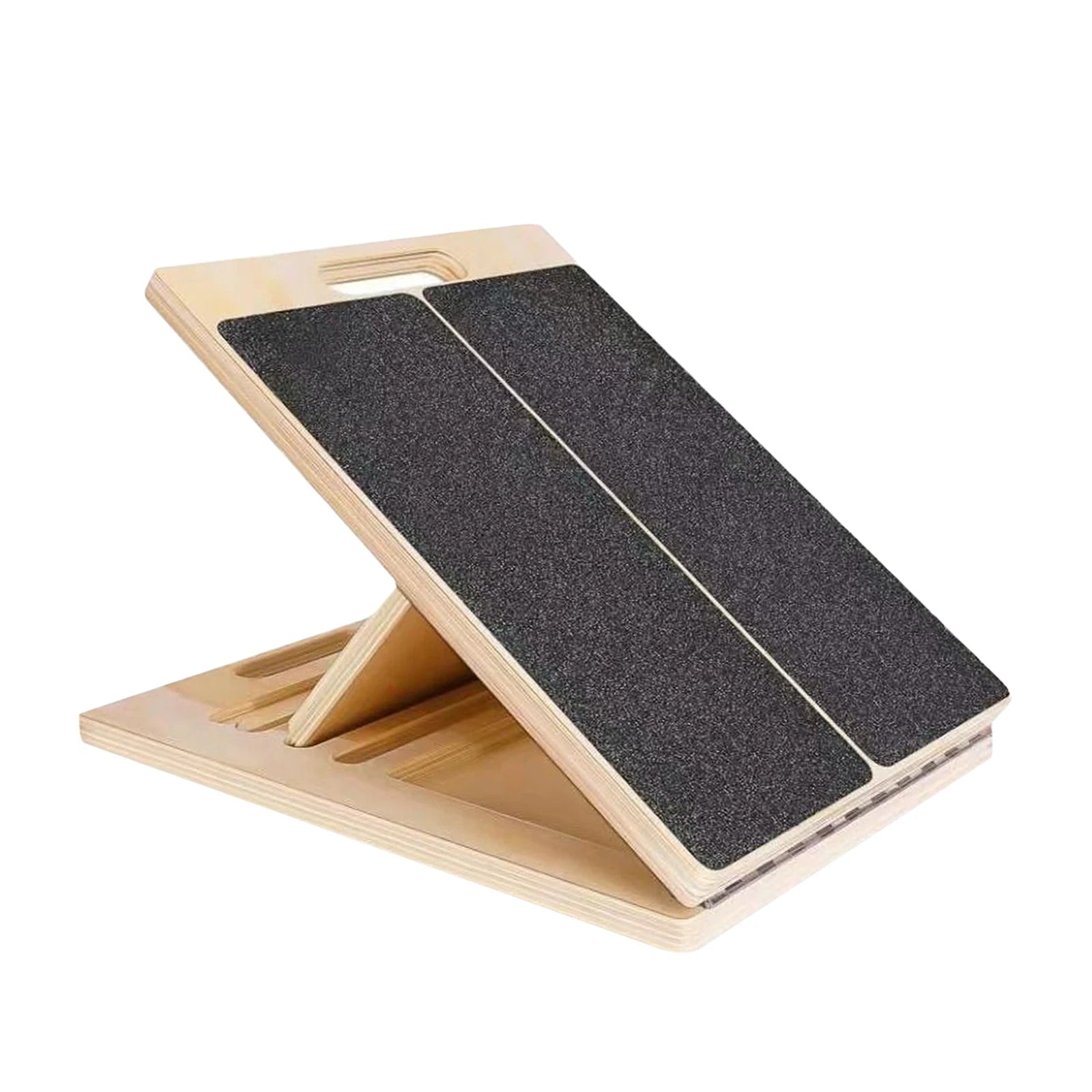 Slant Board for Calf Stretching, Adjustable Portable Wooden Incline Board for Calf Stretcher with Training Poster, 300 Lbs Weight Capacity Physical Therapy Equipment for Leg, Knees, Heel, Ankle