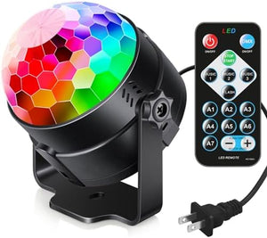 Activated Party Lights with Remote DJ Lighting, Disco Ball Strobe Stage Light for Home Room Dance Parties Birthday Karaoke Stocking Stuffers New Years Eve Halloween Christmas Decorations