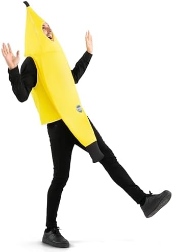 Appealing Banana Costume Adult Deluxe Set for Halloween Dress Up Party and Roleplay Cosplay