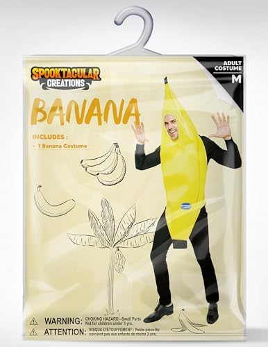Appealing Banana Costume Adult Deluxe Set for Halloween Dress Up Party and Roleplay Cosplay