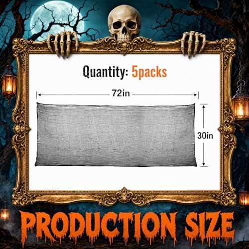 5Pcs Halloween Creepy Cloth Black 30×72inch - Halloween Decorations Clearance - Creepy Spooky Halloween Decorations Outdoor Indoor