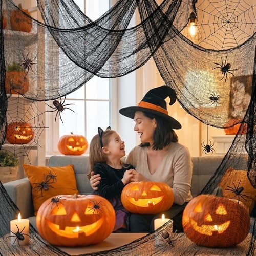 5Pcs Halloween Creepy Cloth Black 30×72inch - Halloween Decorations Clearance - Creepy Spooky Halloween Decorations Outdoor Indoor