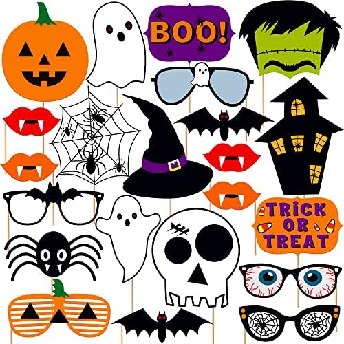 Scary Halloween Photo Booth Props, Pack of 22