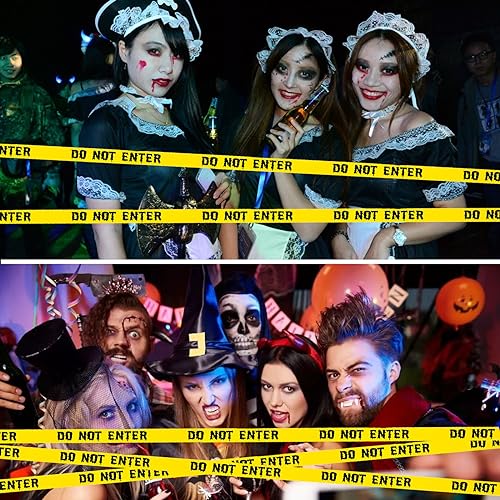 1.9inch x 82Feet Halloween Decorations Caution Tape Roll Halloween Caution Tape Halloween Tape Scary Warning Tape for Halloween Party Decorations Indoor Outdoor
