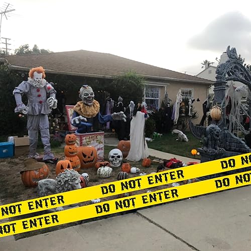 1.9inch x 82Feet Halloween Decorations Caution Tape Roll Halloween Caution Tape Halloween Tape Scary Warning Tape for Halloween Party Decorations Indoor Outdoor