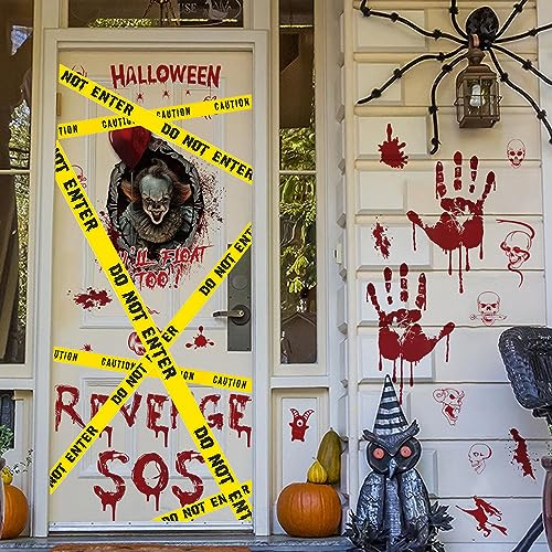 1.9inch x 82Feet Halloween Decorations Caution Tape Roll Halloween Caution Tape Halloween Tape Scary Warning Tape for Halloween Party Decorations Indoor Outdoor