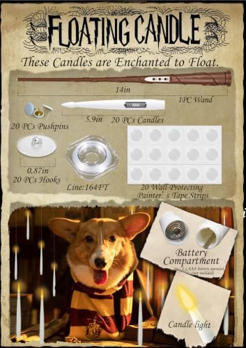 Halloween Decoration Floating Candle with Wand Magic LED Flickering-20PCs