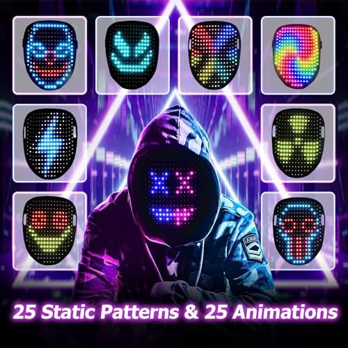 LED Light Up Mask with Gesture Sensing, Kids Toys Gifts for Boys