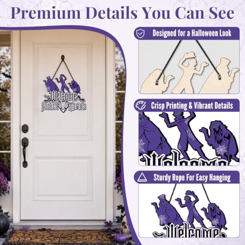 Halloween Welcome Foolish Mortals Signs, Halloween Decorations for Home