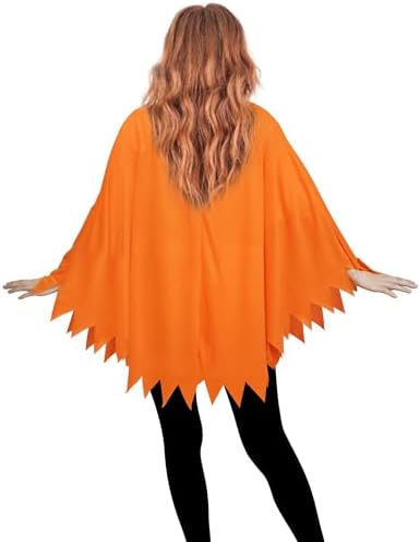 Pumpkin Costume for Women Adult,Pumpkin Poncho Halloween Costume Set