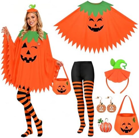 6 PCS Halloween Costume Set for Women Adult, Perfect for Halloween