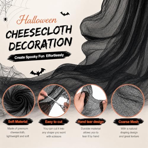 400" x 80" Black Halloween Creepy Cloth Halloween Yard Outdoor Decoration