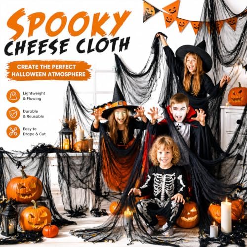 400" x 80" Black Halloween Creepy Cloth Halloween Yard Outdoor Decoration