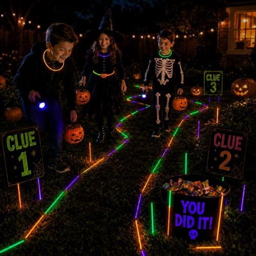 100 Pcs 8" Halloween Glow Sticks Bulk Party Pack