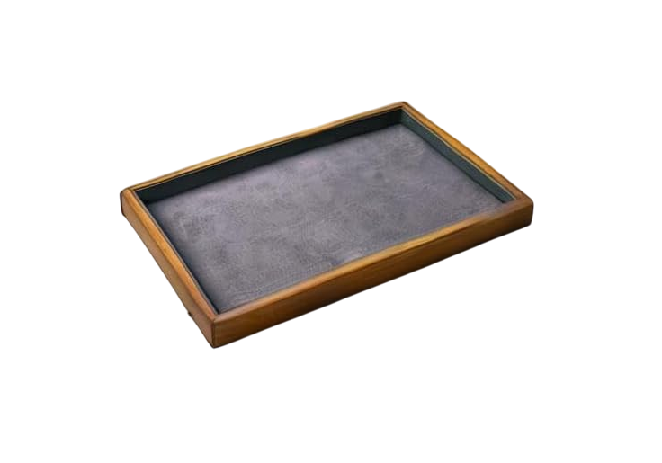 Wood Flat Jewelry Tray Stackable Jewelry Drawer Organizer Showcase Jewelry Holder