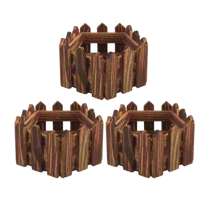3 Pcs Pots for Plants Wooden Bucket Flowerpot Window Planter Indoor Succulents Carbonized Mini Windowsill