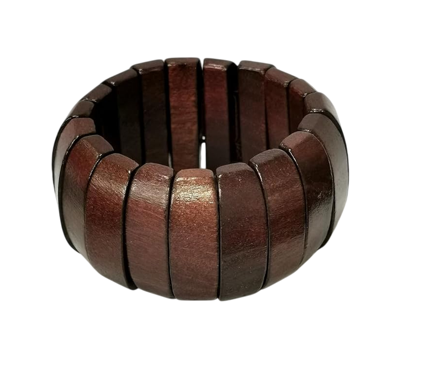 Wooden Beads Stretch Bangle Bracelet Bohemian Multi-Colored Wood Elastic Ethnic Wristband Cuff Bracelet for Men and Women