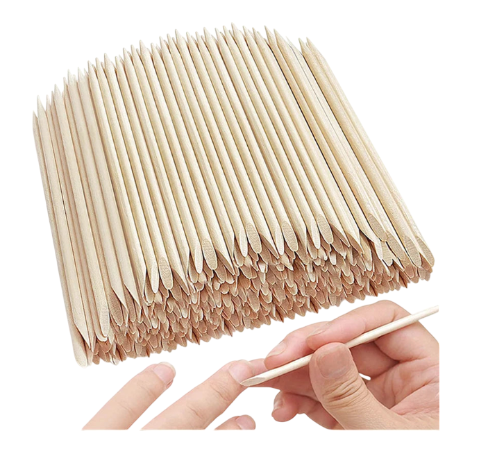 Orange Wood Nail Sticks Double Sided Multi Functional Cuticle Pusher Manicure Pedicure Tool for Manicure Pedicure