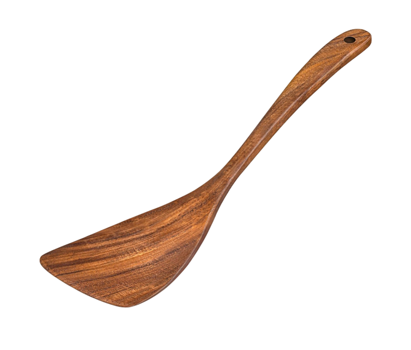 Wooden Spatula for Cooking, Acacia Wood Flat Frying Spatulas, Long Handle Spatula Turner for Non Stick Pans, Non-Scratch, Wooden Kitchen Utensils for Cooking, Frying, Baking