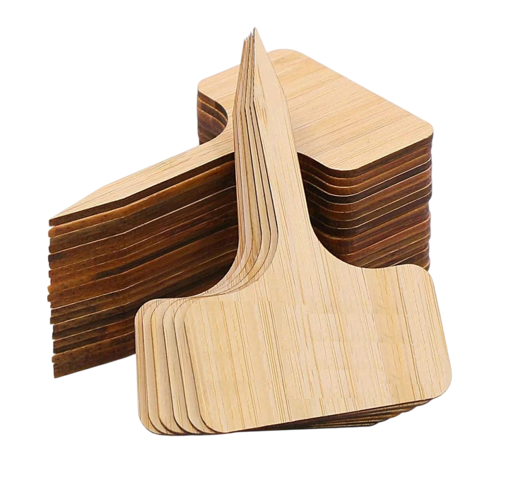 Wooden Plant Labels, Eco-Friendly T-Type Bamboo Plant Labels Tags Garden Plant Markers for Seed Potted Herbs Flowers Vegetables