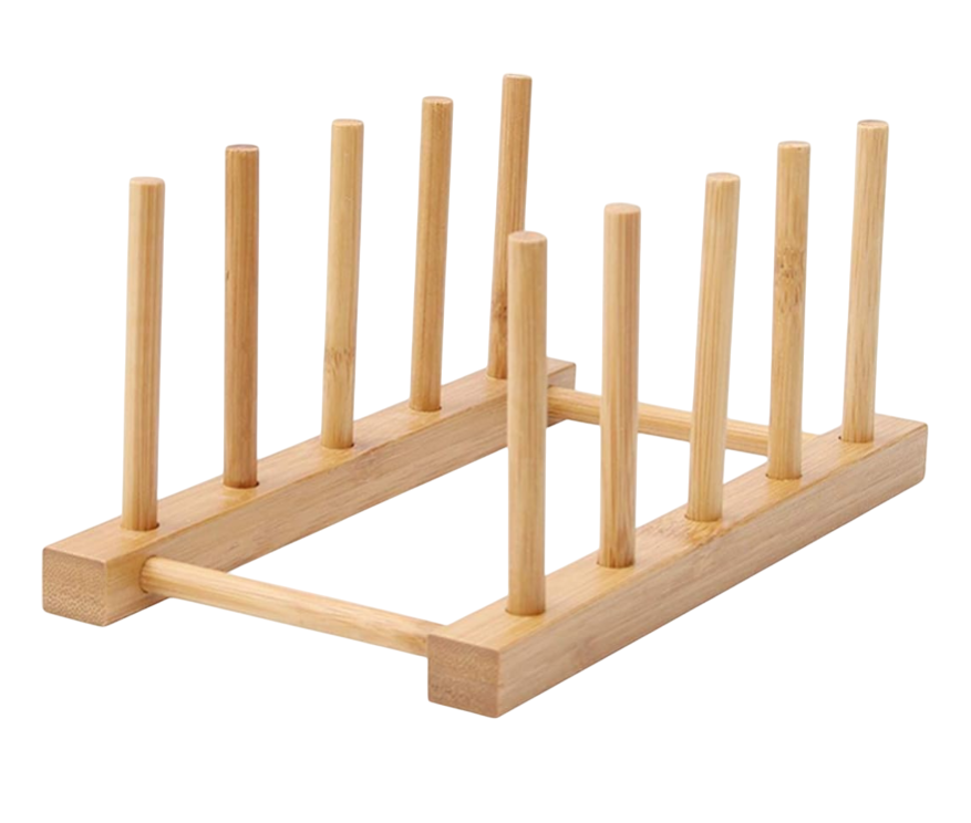 Kunovo Bamboo Dish Rack,Pot lid/Plate/Cutting Board Organizer for Kitchen cabinets,Bottle Drying Holder