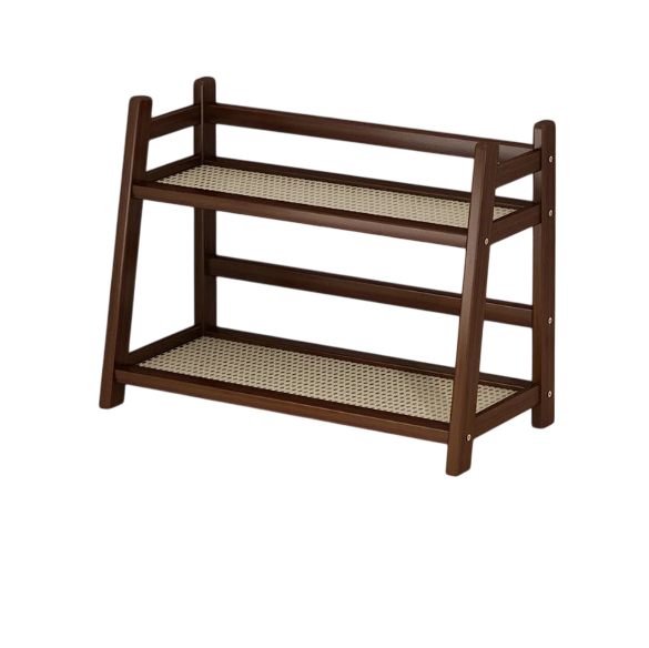 Household 2-Tier Cup Shelf Organizer, Kitchen Counter Shelf for Tea Coffee Bar Accessories, Bamboo Mug Holder Countertop, Matcha Stand, Cup Display, Condiment Storage Rack - Natural