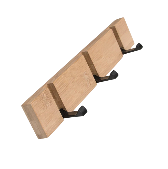 Wooden Wall Mounted Folding Rack, Modern Wall Floating Coat Hook Rack Space-Saving Coat Hanger for Coats, Hats, Scarves, Key
