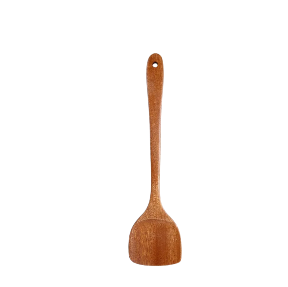 Wooden Spatula for Cooking, Acacia Wood Flat Frying Spatulas, Long Handle Spatula Turner for Non Stick Pans, Non-Scratch, Wooden Kitchen Utensils for Cooking, Frying, Baking