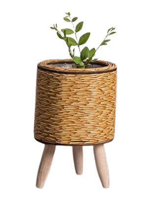 1PC Nordic Flower Shelf Imitation Rattan Flower Pot Woven Flower Basket With Removable Legs Plant Stand Basket Garden Home Decor