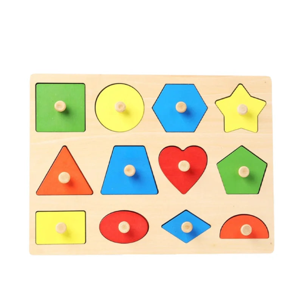Toddler Wooden Preschool Learning Shape Peg Puzzle Board Toys (Copy)