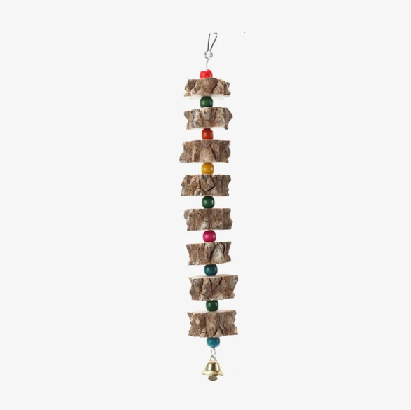 1pc Parakeet Wooden Chew Toy, Hanging Wood Cookies for Pecking and Chewing, Great for Parrots, Macaws, African Grays & Conures