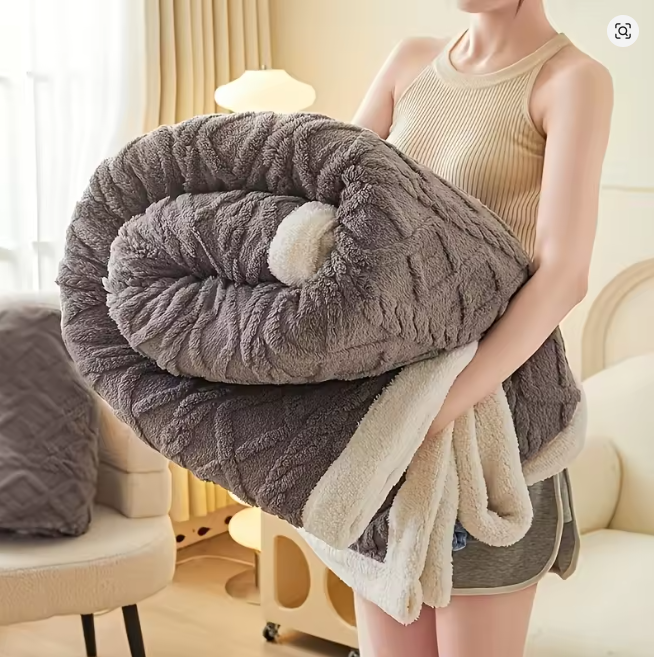 Cottonblue Weighted Blanket for Adults Queen Size 6.61 pound, Soft Fluffy Sherpa Fleece Jacquard Weighted Blankets Throw 27"x40" for Sleep Relax, Fuzzy Warm Arch Heavy Blanket for Bed Couch, Gray