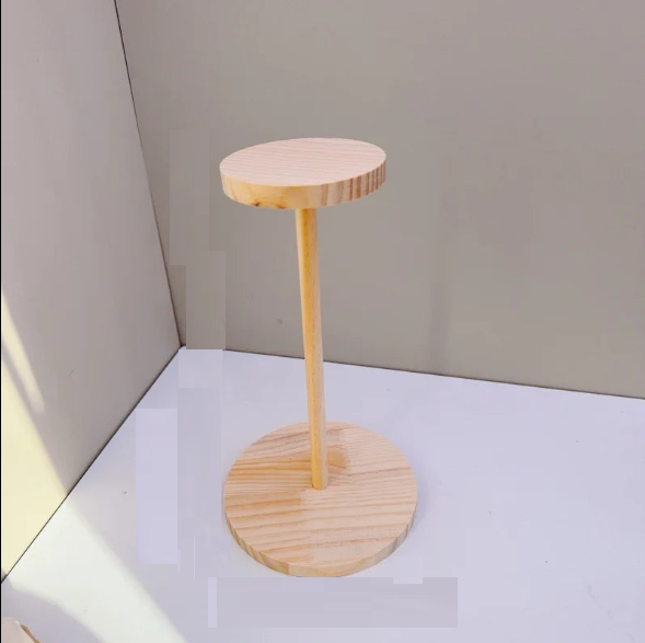 Hat Display Stand Rustic Wood Hat Rack Holder Stand Vintage Wig Holder Jewelry Display Riser Helmet Organizer Storage for Home (Copy)