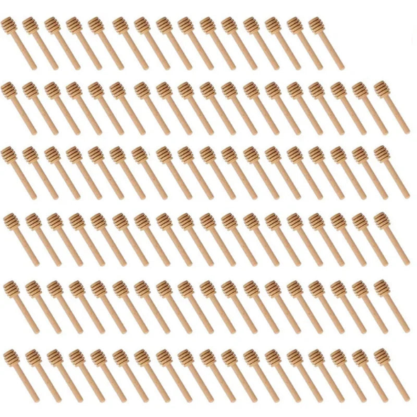 Honey Mixing Stirrer, 6.3 Inches Wooden Honey Dipper, Smooth Honey Comb Stick, Honey Spoon Collecting Dispensing Drizzling Jam (Round Handle)