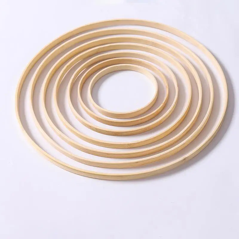 1 Pack Wooden Bamboo Floral Hoop Large Wooden Wreath Hoop Craft Rings Bamboo Circles Macrame Hoops Rings for DIY Dream Catcher, Wedding Wreath Decor, Wall Hanging Crafts(