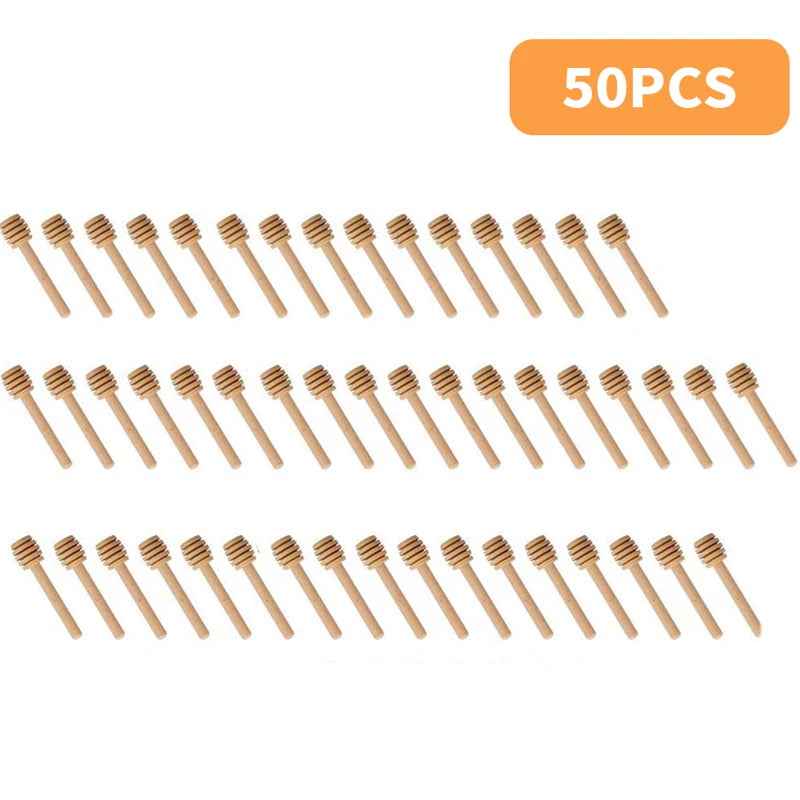 Honey Mixing Stirrer, 6.3 Inches Wooden Honey Dipper, Smooth Honey Comb Stick, Honey Spoon Collecting Dispensing Drizzling Jam (Round Handle)
