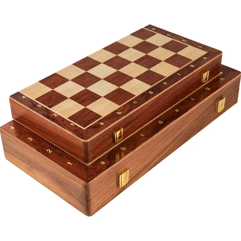 Magnetic Wooden Chess Set for Adults Kids 15'' Chess Board with Handmade Pieces, Folding Portable Travel Unique Chess Sets Game for Tournament Professional Beginner