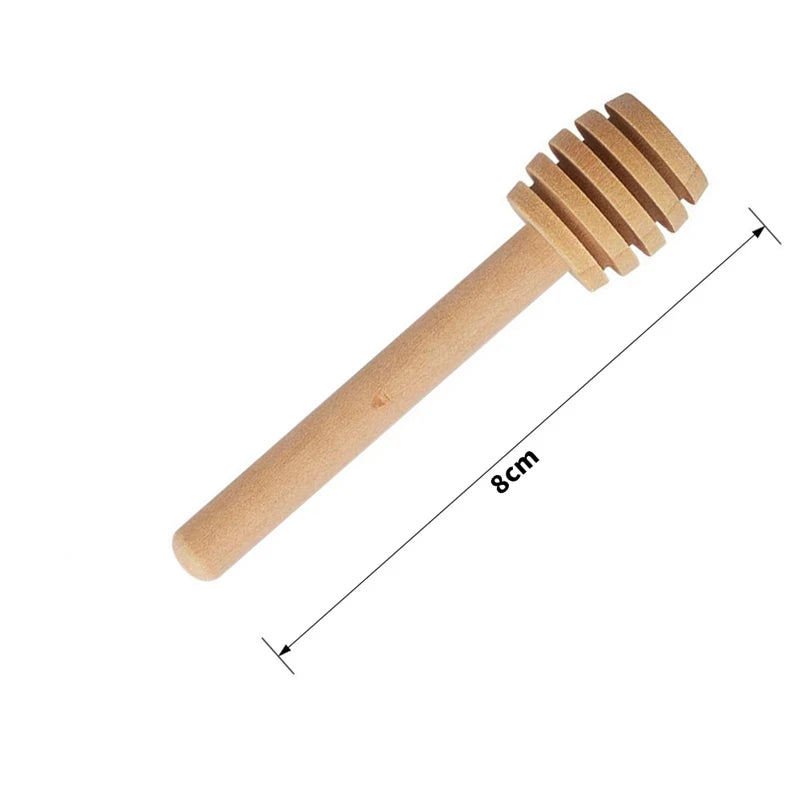 Honey Mixing Stirrer, 6.3 Inches Wooden Honey Dipper, Smooth Honey Comb Stick, Honey Spoon Collecting Dispensing Drizzling Jam (Round Handle)