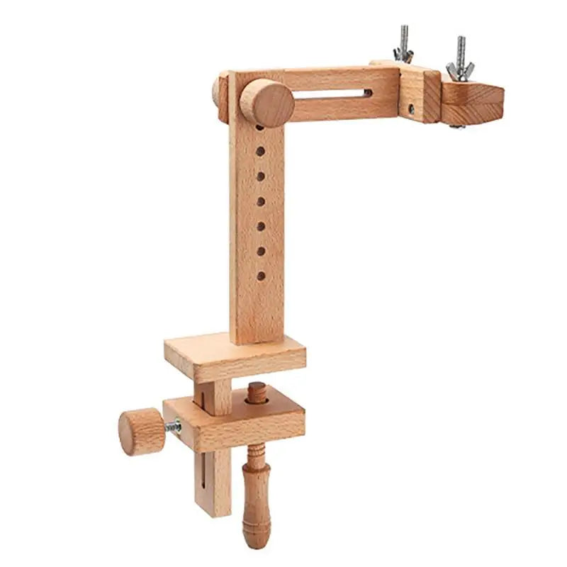 Adjustable Embroidery Table Stand with Swivel Holder, Cross Stitch Hoop Stand, Embroidery Hoop Holder. Hand Polished Natural Wood